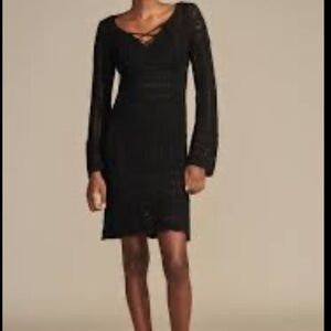 Hale Bob Navy Blue Long Sleeve Knit Dress